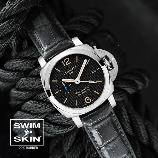Bracelet en caoutchouc - Alligator SwimSkin PS22 - Rubber B - Noir - détail