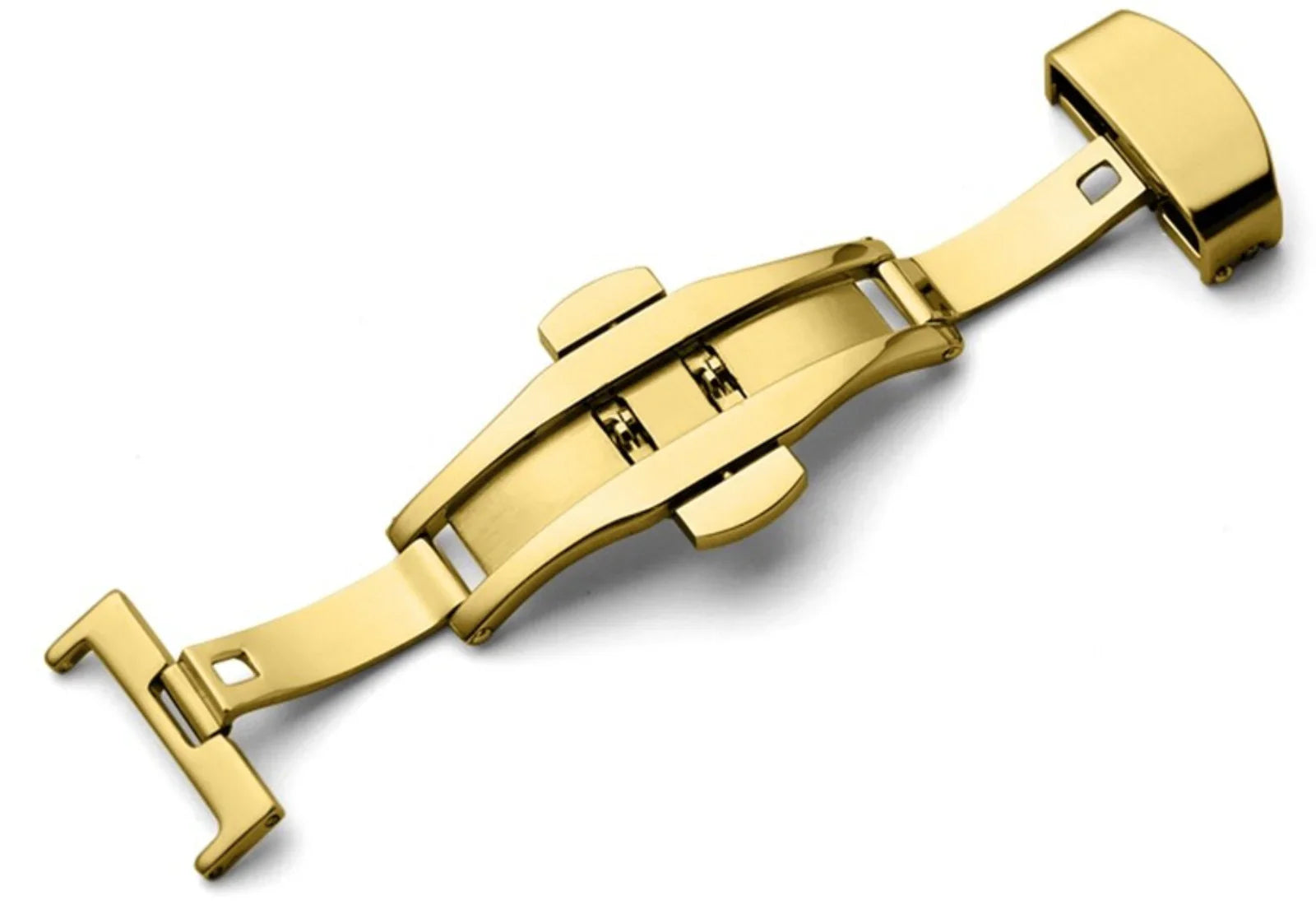 Boucle double déployante PVD or jaune pour bracelet montre - détail