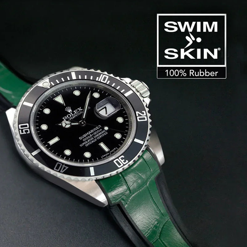 Bracelet en caoutchouc SK20 Alligator SwimSkin – Rubber B – Vert - vue 4
