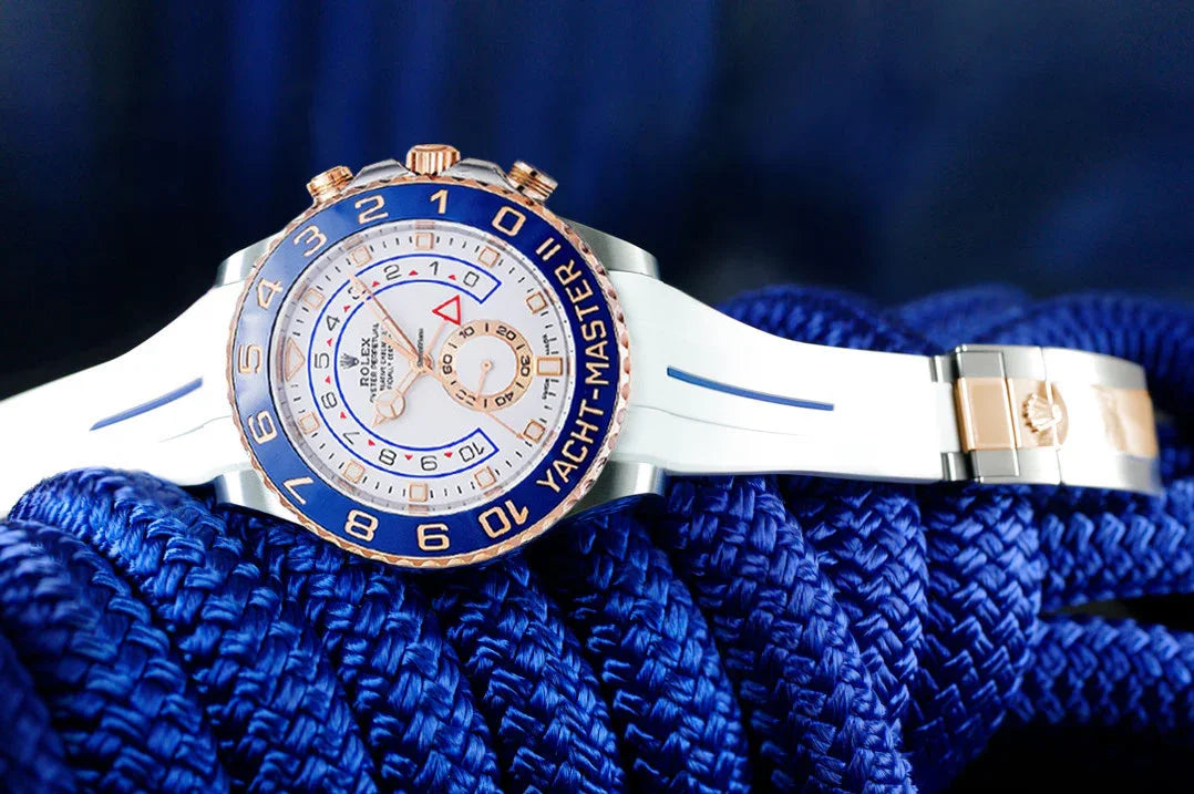 Bracelet en caoutchouc M109 – Rubber B – Blanc ligne bleue - vue 3