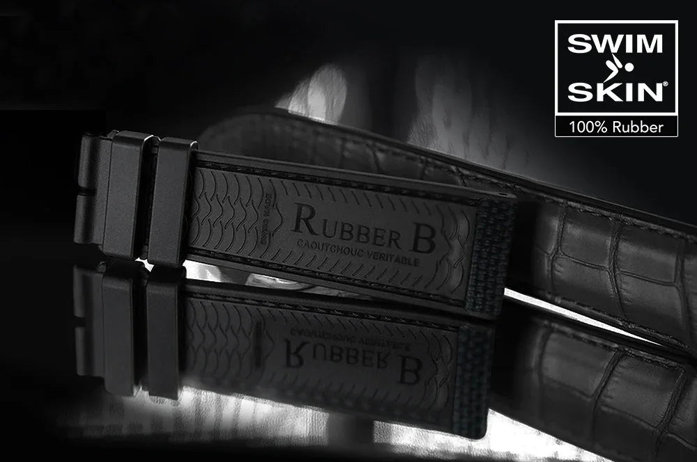 Bracelet en caoutchouc - Alligator SwimSkin ST20 - Rubber B - Noir - vue 6