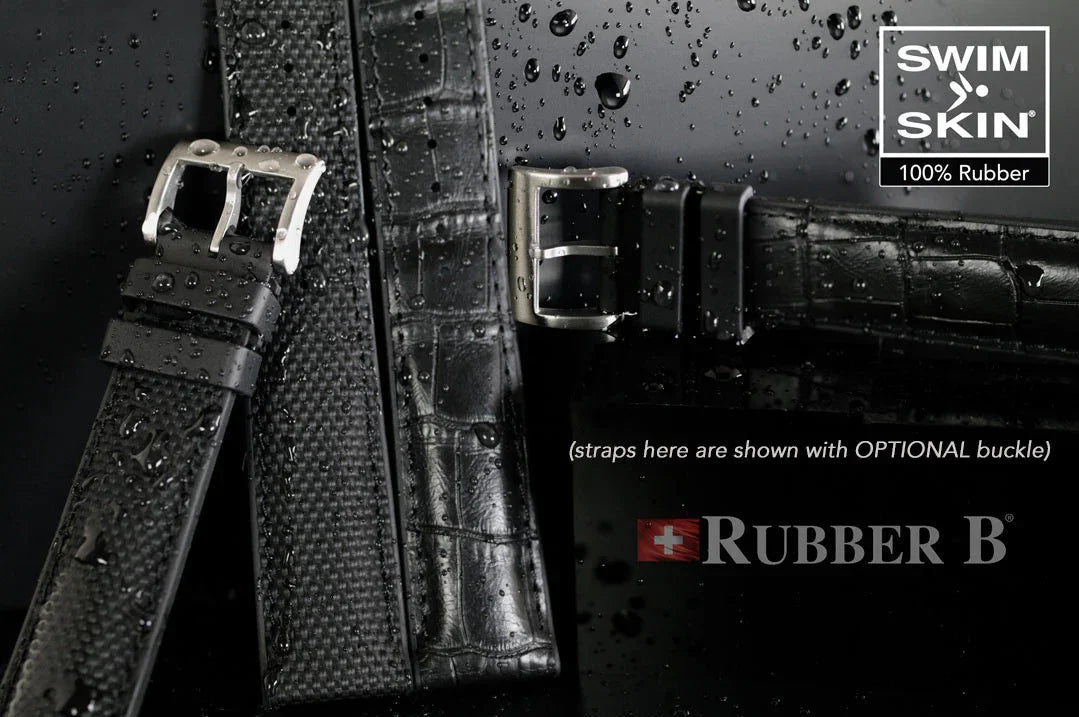 Bracelet en caoutchouc - Alligator SwimSkin ST20 - Rubber B - Noir - vue 7