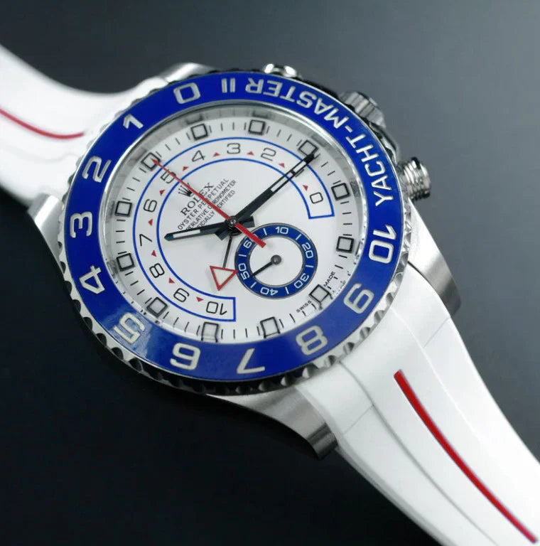 Bracelet en caoutchouc M109 – Rubber B – Blanc ligne rouge - détail
