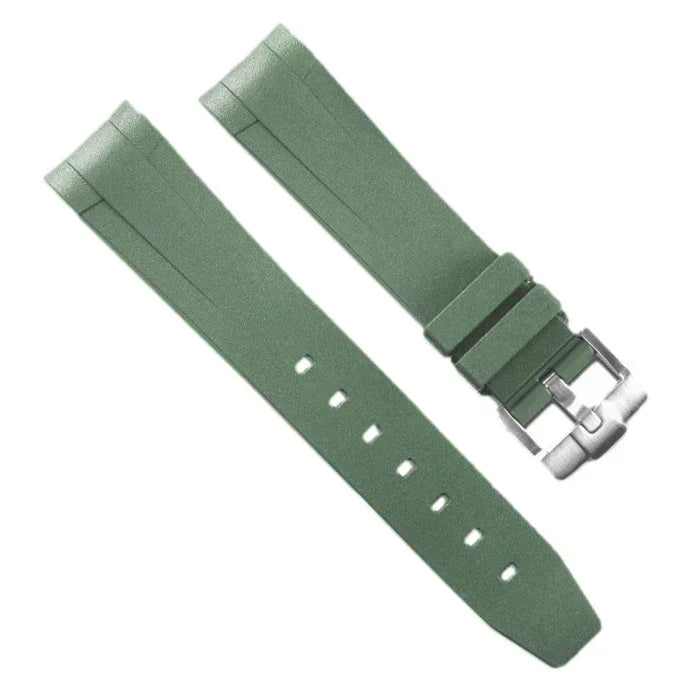 Bracelet RubberB T801 Military Green with buckle - bracelet caoutchouc montre