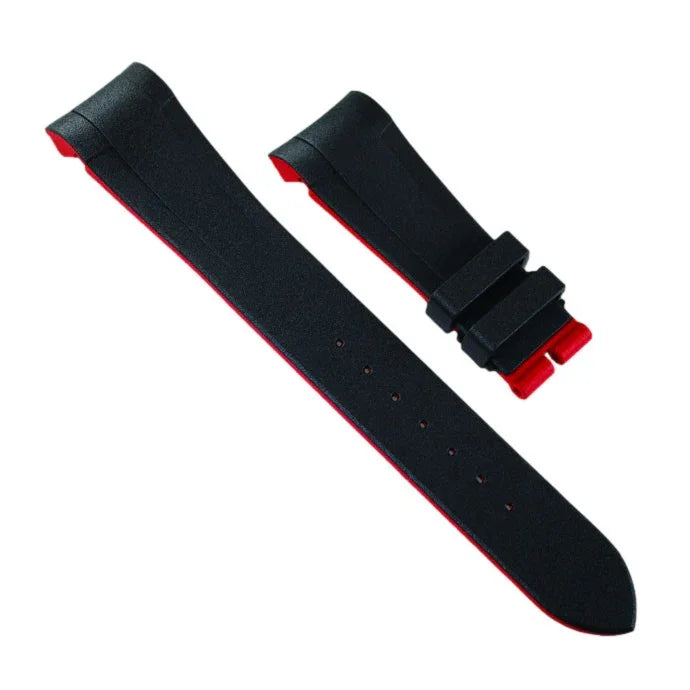 RubberB bracelet T800 pour Tudor Noir/Rouge - bracelet caoutchouc montre