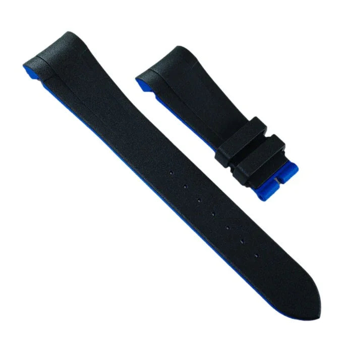 RubberB bracelet T800 pour Tudor Noir/Bleu - bracelet caoutchouc montre