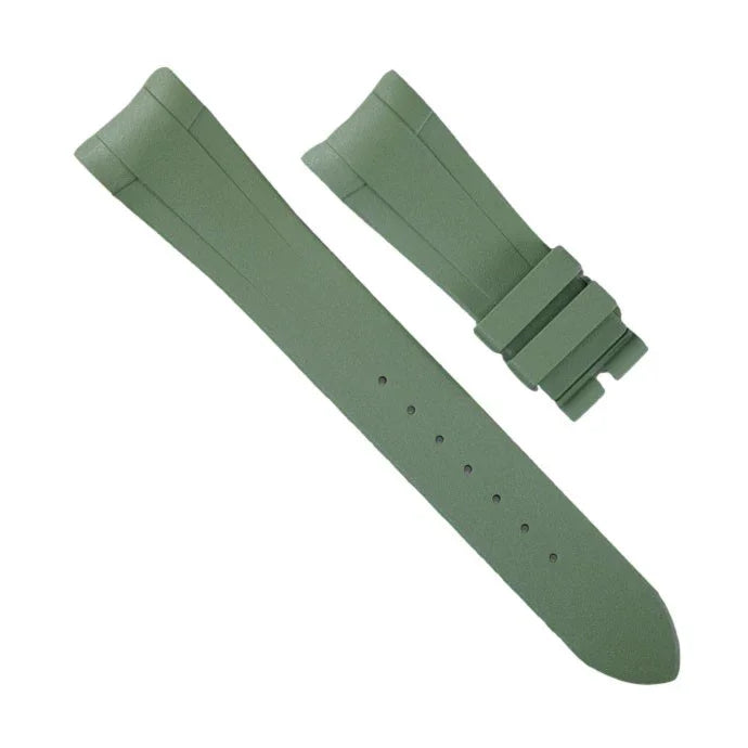 RubberB bracelet T800 pour Tudor Vert militaire / Vert militaire satiné - bracelet caoutchouc montre