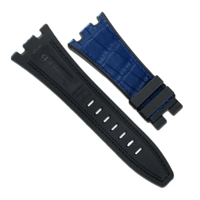 Bracelet RubberB APC42 Alligator SwimSkin Navy - bracelet cuir alligator montre
