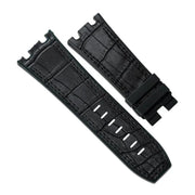 Bracelet RubberB APC44 Alligator SwimSkin Black - bracelet cuir alligator montre