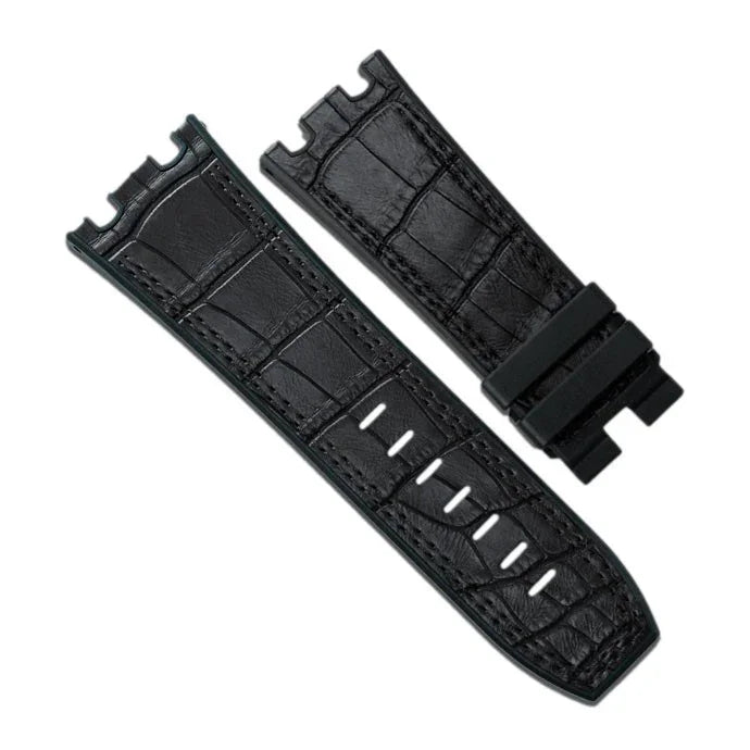 Bracelet RubberB APC44 Alligator SwimSkin Black - bracelet cuir alligator montre