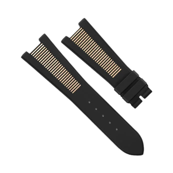 Bracelet RubberB PK77 pour Patek Philippe Nautilus noir & doré - bracelet caoutchouc montre