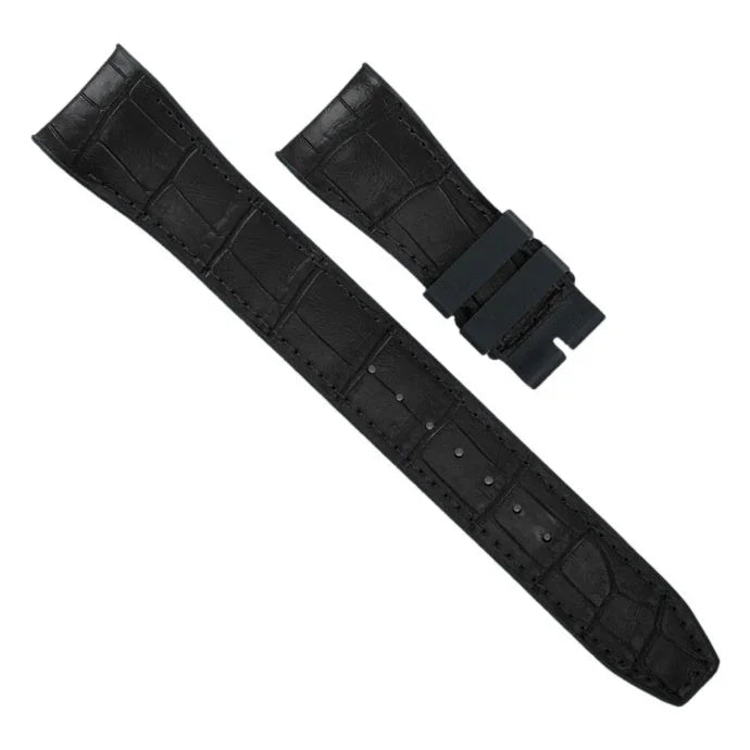 Bracelet en caoutchouc – Alligator SwimSkin SK22 – Rubber B – Noir de jais - bracelet cuir alligator montre
