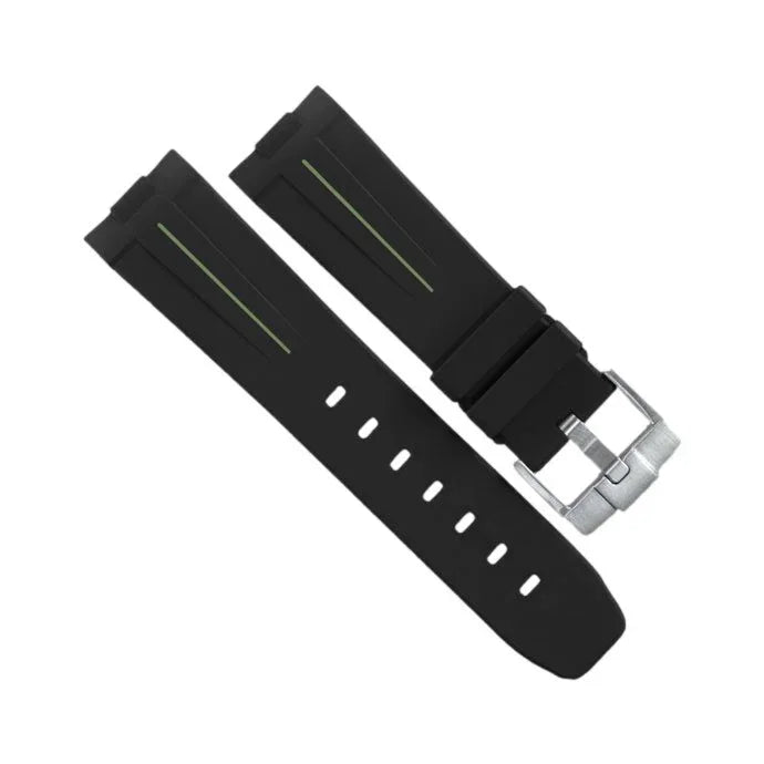 Bracelet RubberB Luminor 44 mm Noir/Vert - bracelet caoutchouc montre