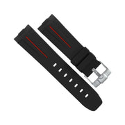 Bracelet RubberB Luminor 44 mm Noir/Rouge - bracelet caoutchouc montre
