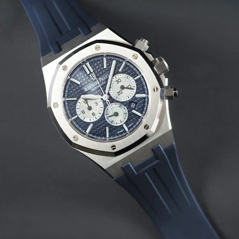 Bracelet RubberB APB41 Bleu abysse pour Audemars Piguet Royal Oak 41mm sur  - bracelet caoutchouc montre