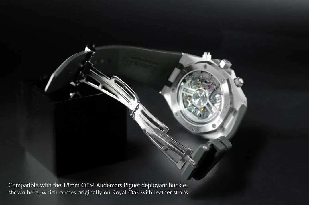 Bracelet RubberB APB41 vert chasseur pour Audemars Piguet Royal Oak 41mm su - détail