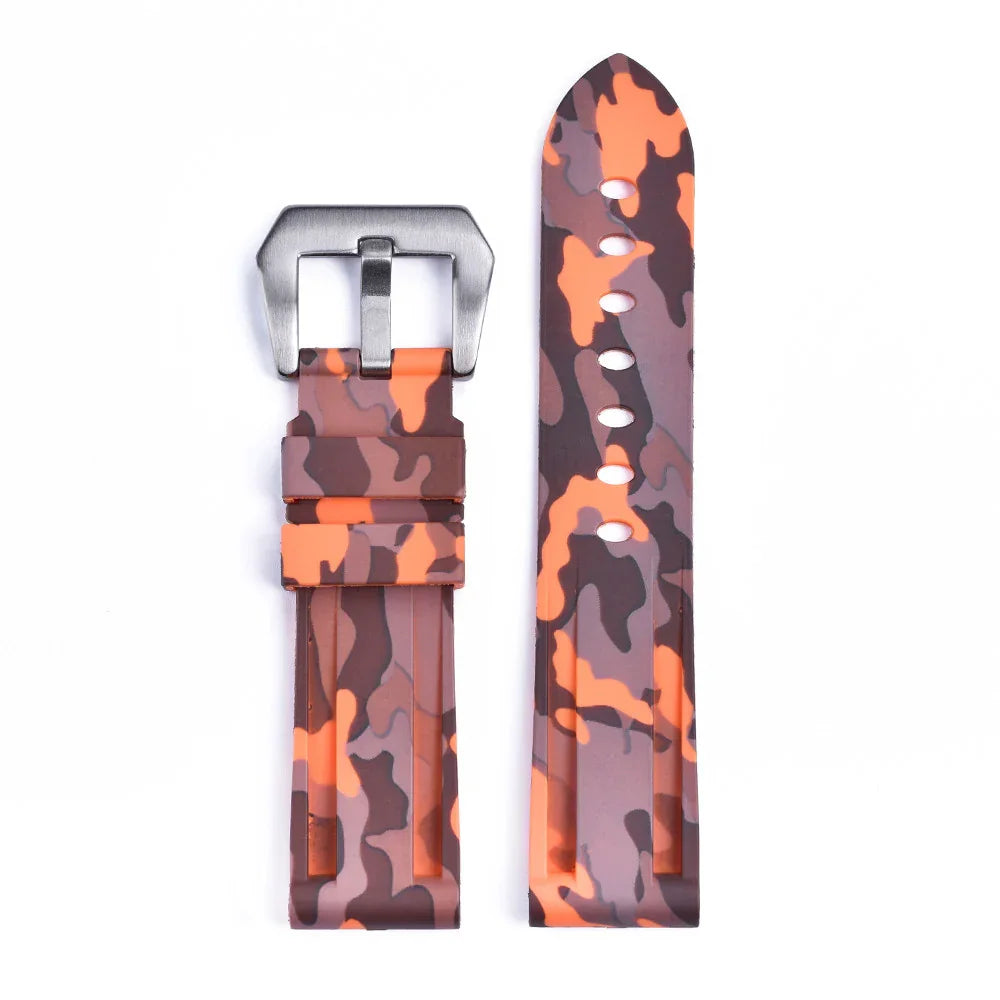 Bracelet en caoutchouc - KronoKeeper - Orange Camouflage - bracelet caoutchouc montre