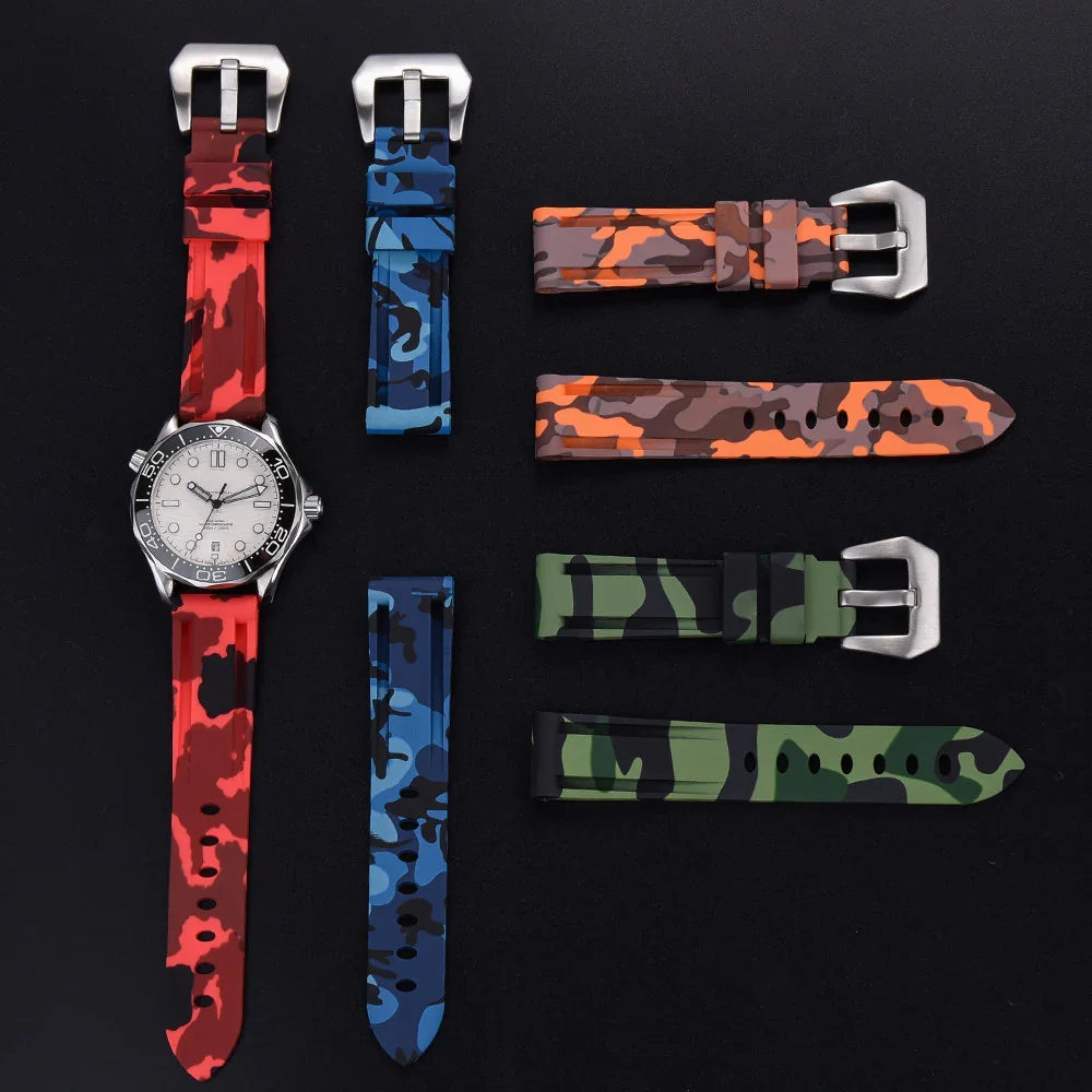 Bracelet en caoutchouc - KronoKeeper - Rouge Camouflage - vue 3