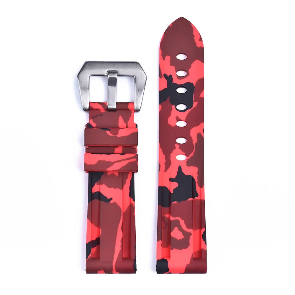 Bracelet en caoutchouc - KronoKeeper - Rouge Camouflage - bracelet caoutchouc montre