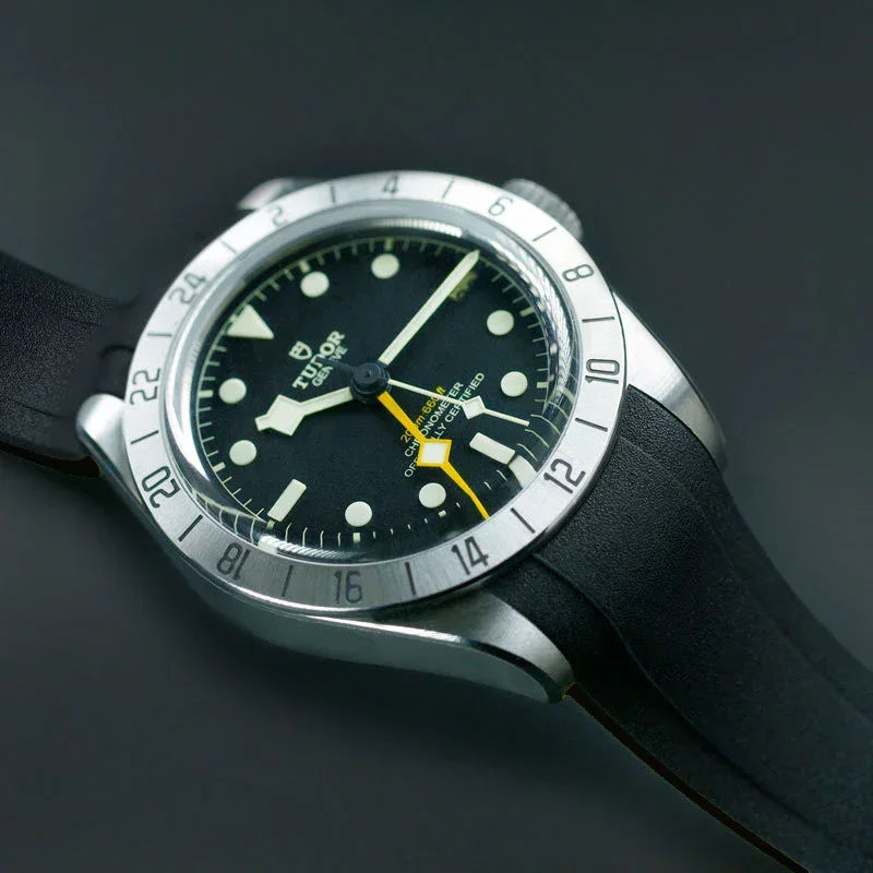 Bracelet RubberB T807 pour Tudor Black Bay Pro - Noir - vue détail