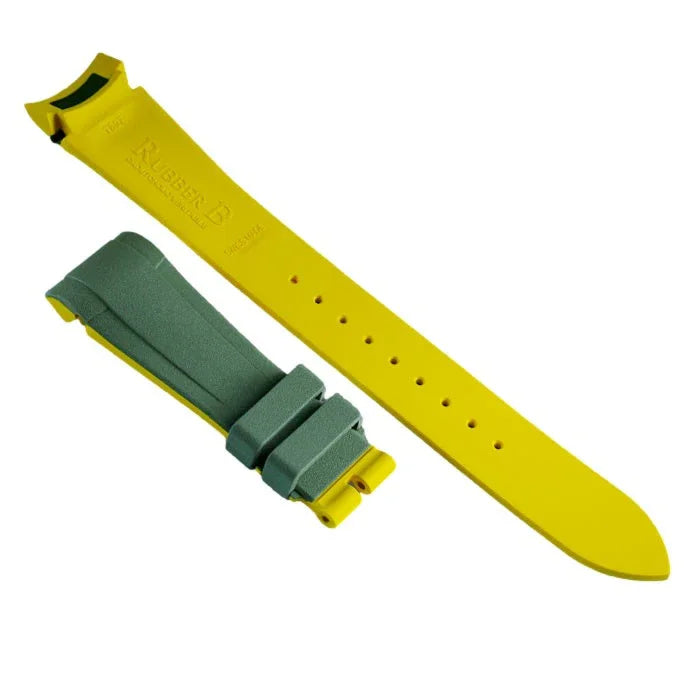 Bracelet RubberB T807 for Tudor Military Green/Miltary Yellow - bracelet caoutchouc montre