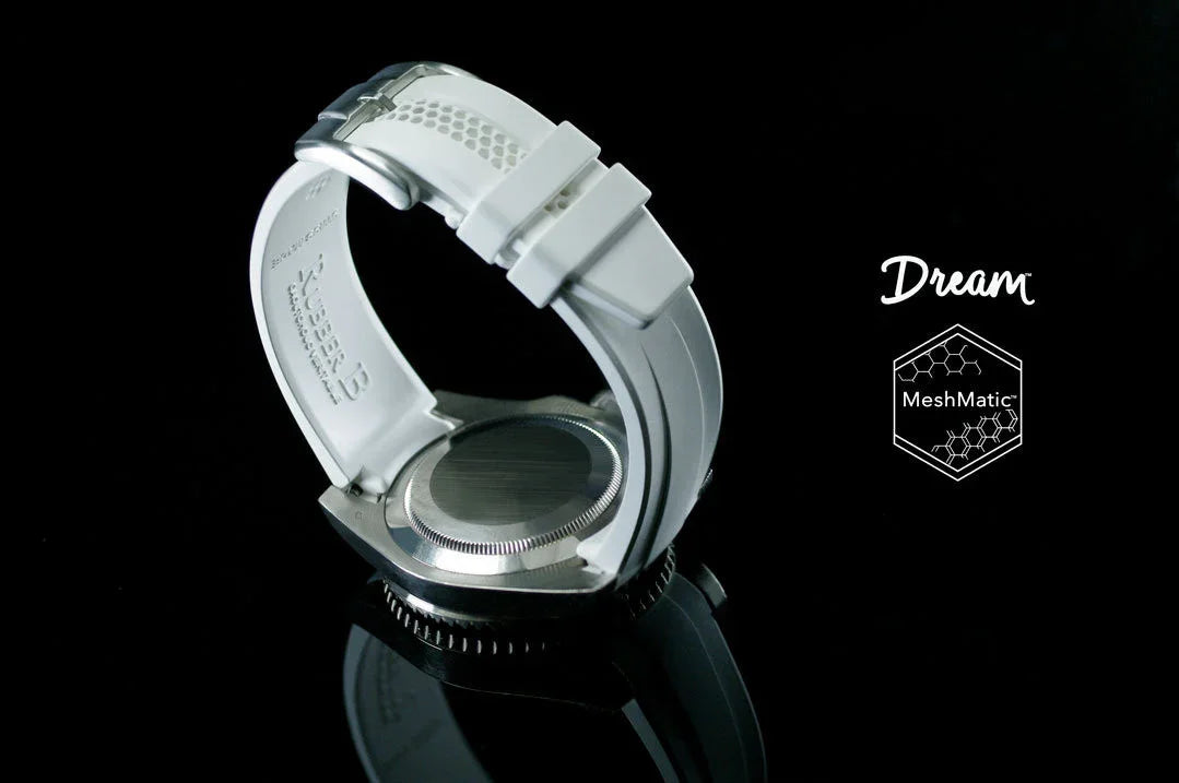 Bracelet en caoutchouc DM106CD MeshMatic – Rubber B – Blanc - détail