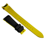 Bracelet RubberB T807 for Tudor Black/Miltary Yellow - bracelet caoutchouc montre