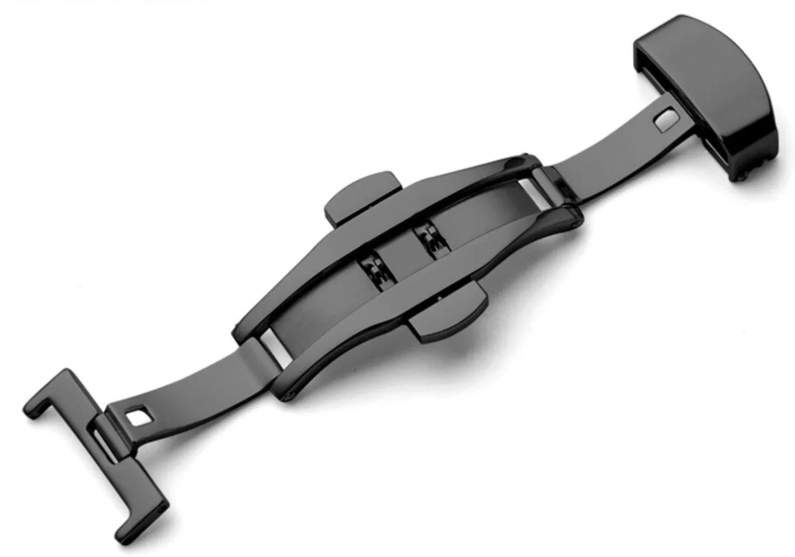 Boucle double déployante PVD noir brossé pour bracelet montre - détail