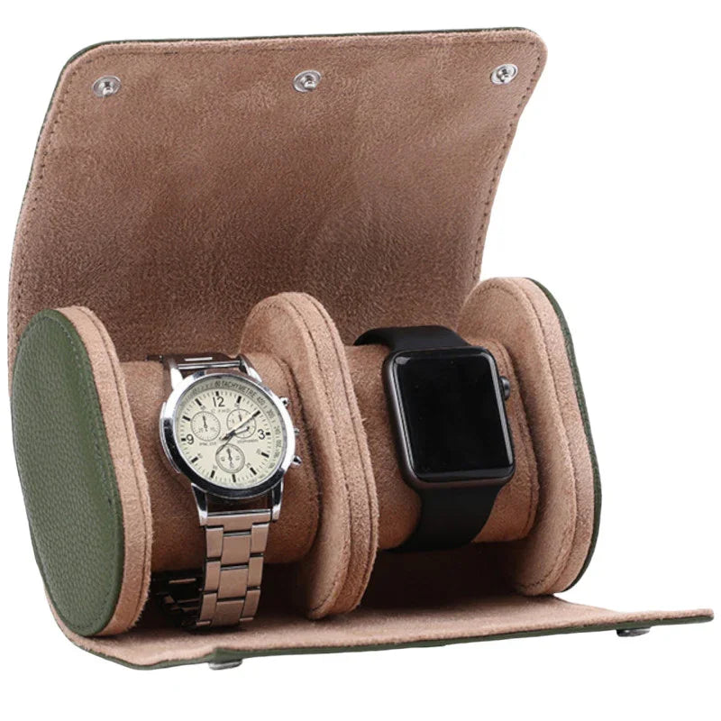 Karoni - Ecrin pour 2 montres - Cuir - KronoKeeper - détail