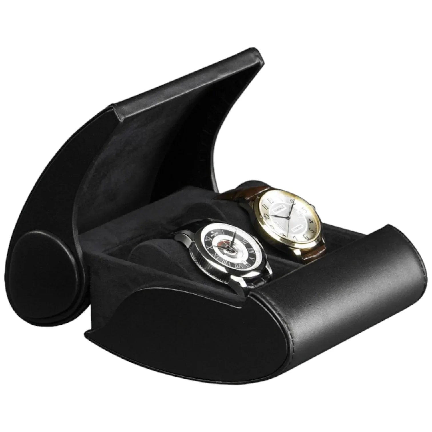 Traveller 2 - Etui de voyage 2 montres - Cuir - Buben & Zorweg - remontoir montre