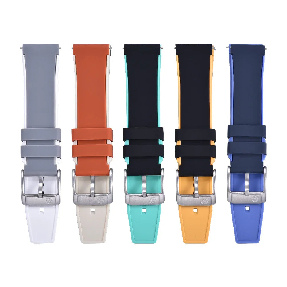 Bracelet en caoutchouc bicolore - KronoKeeper - Noir et Vert - détail