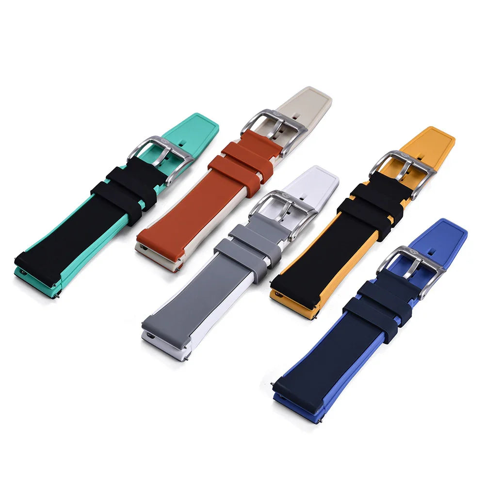 Bracelet en caoutchouc bicolore - KronoKeeper - Noir et Vert - vue 4