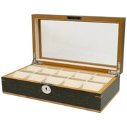 Clipperton - Coffret pour 10 Montres avec Couvercle en Verre - Bois Gris -  - accessoire montre