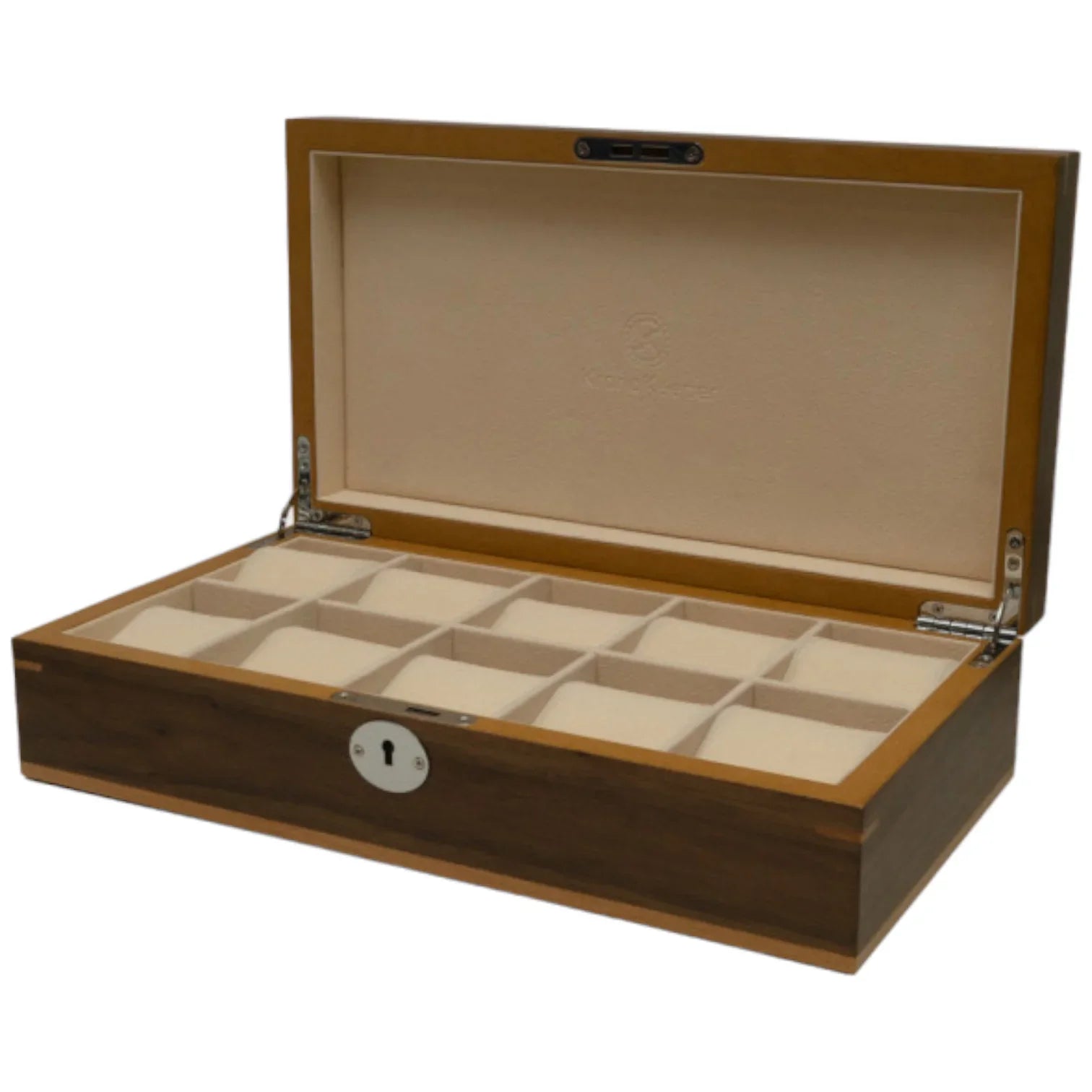 Clipperton - Coffret pour 10 Montres - Bois Marron - KronoKeeper - coffret montres