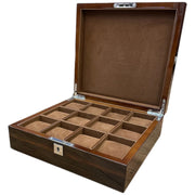 Coffret pour 12 Montres - Marqueterie Ébène - KronoKeeper - coffret montres