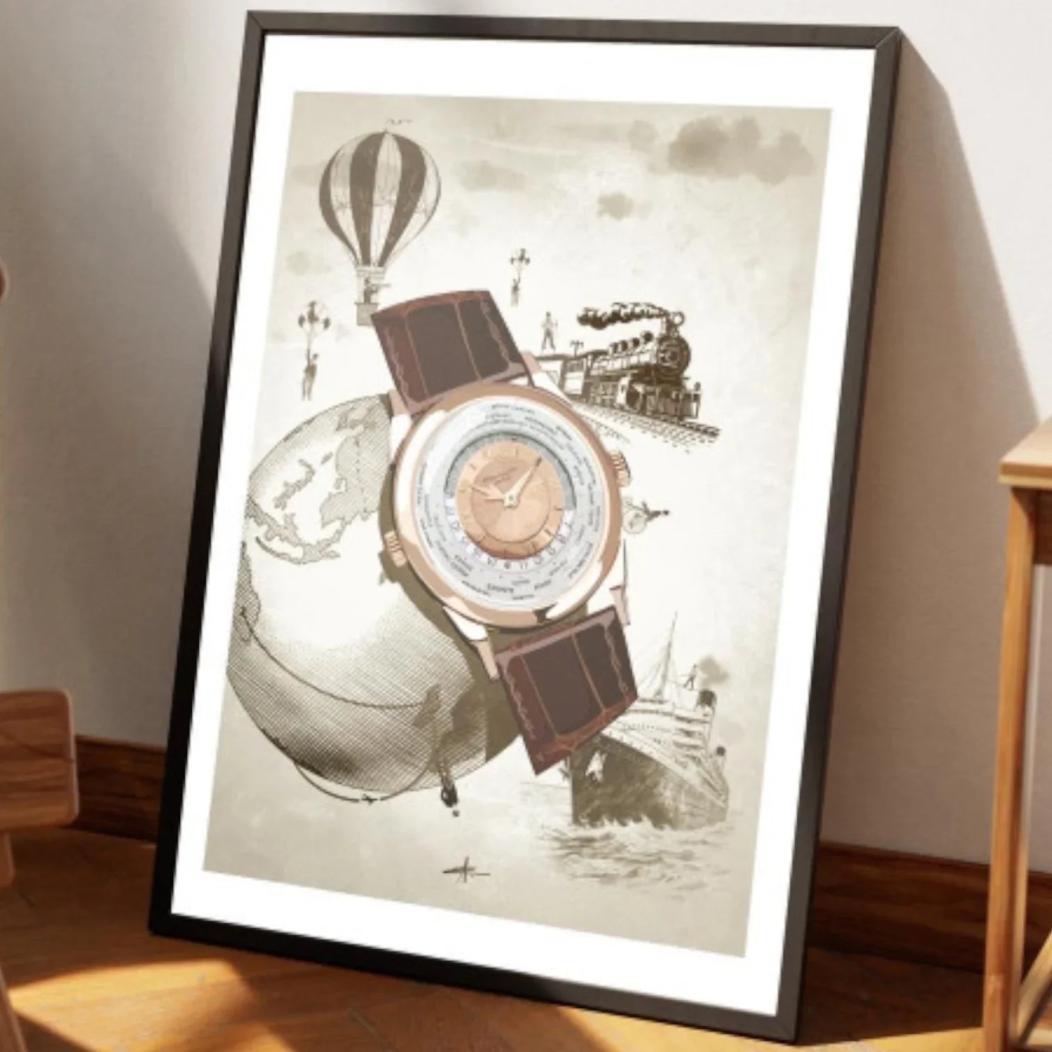Worldtime - 40x50cm - Tirage d'Art - Watchoniste X MisterChrono - détail