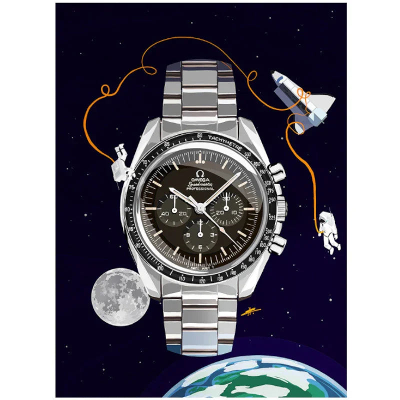 Moonwatch - 50x70cm - Watchoniste X MisterChrono tirage d'art - accessoire montre