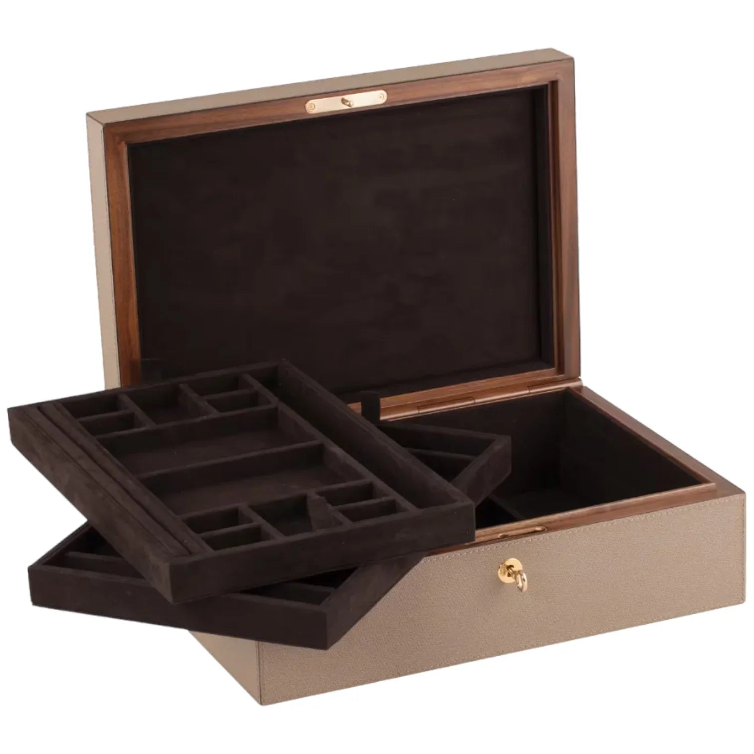 Coffret à bijoux deux plateaux - Platinium - Giobagnara - coffret montres