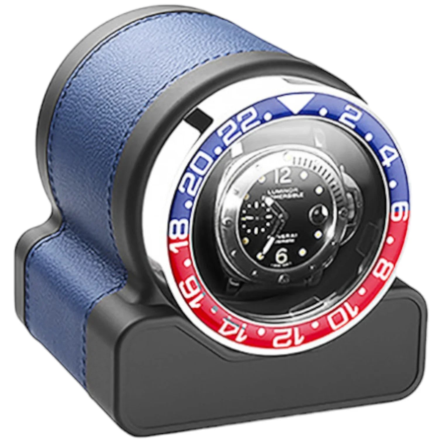 Remontoir pour 1 Montre - Rotor One - Lunette Bleue/Rouge - Scatola Del Tem - détail