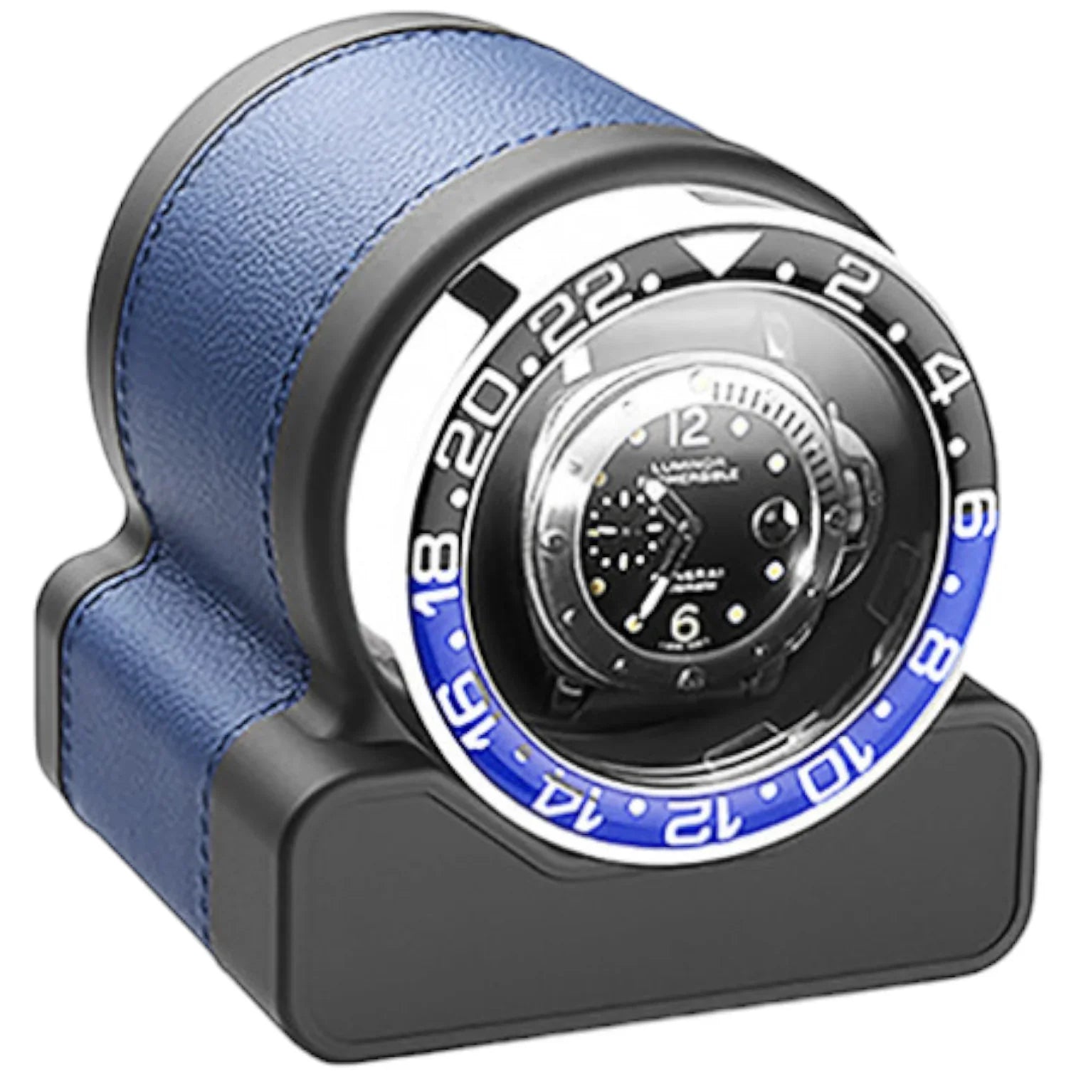 Remontoir pour 1 Montres - Rotor One - Lunette Noire/Bleue - Scatola Del Te - détail