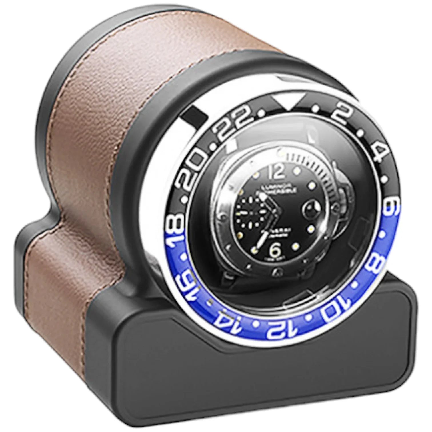 Remontoir pour 1 Montres - Rotor One - Lunette Noire/Bleue - Scatola Del Te - vue 3