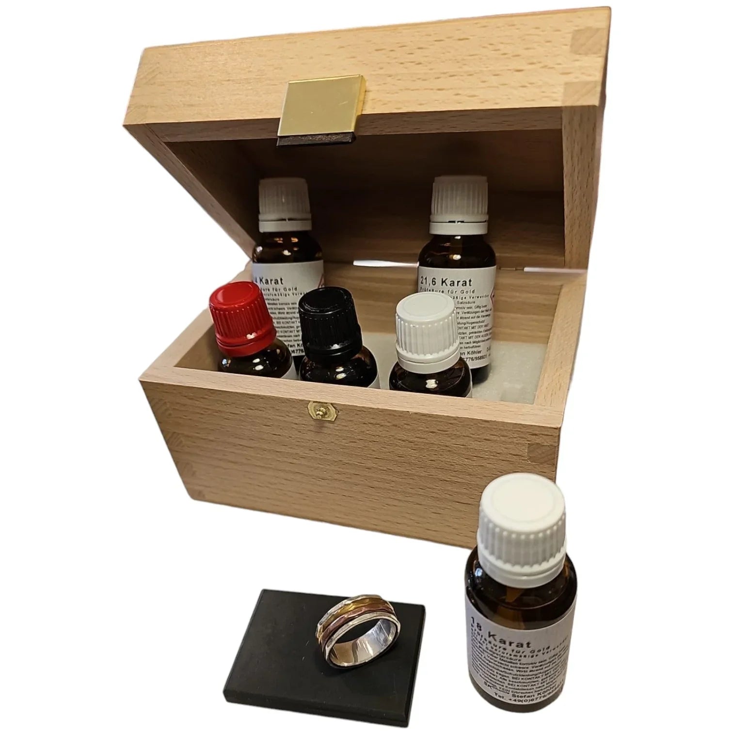 Coffret complet pour tester l'or et l'argent - détail