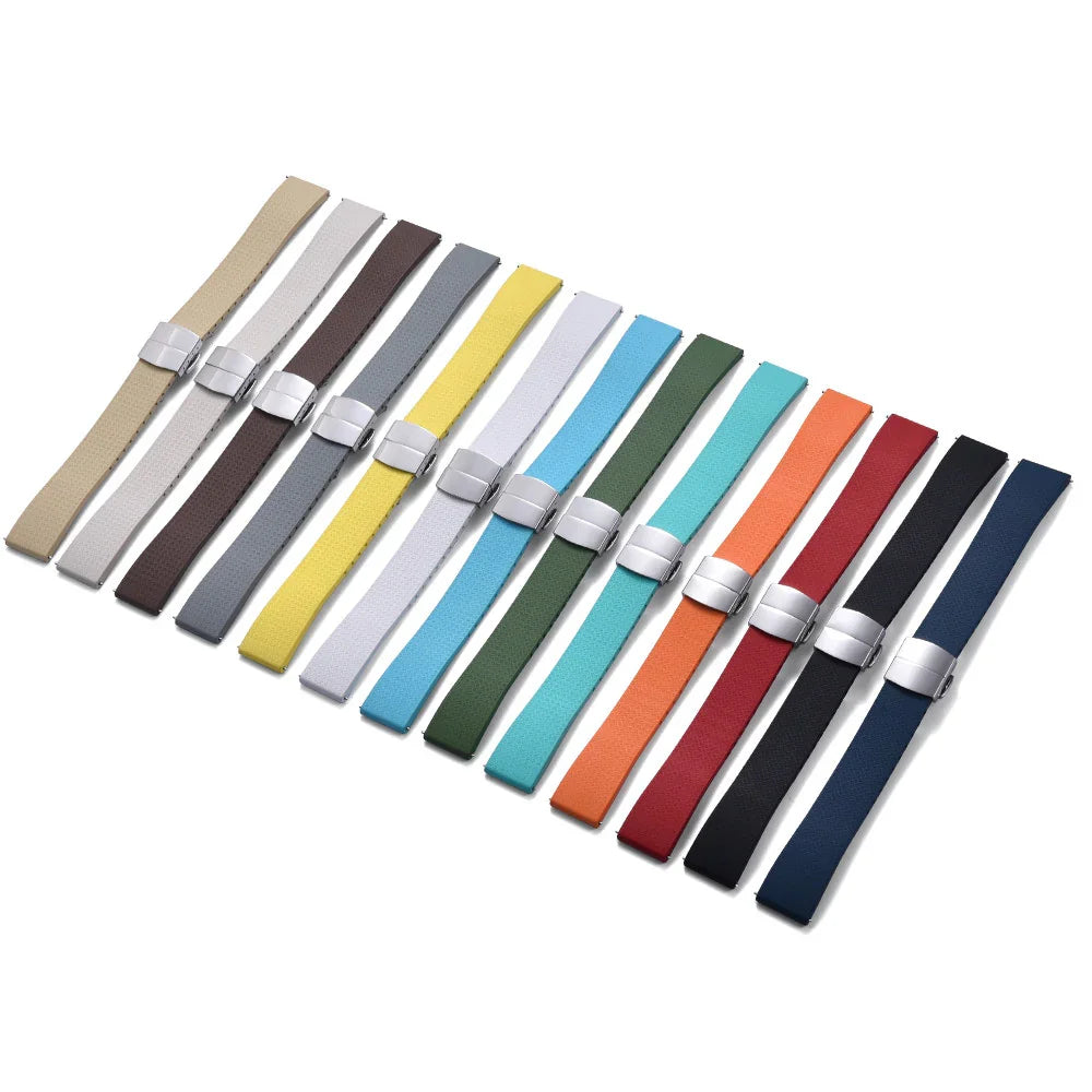 Bracelet en caoutchouc avec boucle déployante - KronoKeeper - Bleu marine - détail