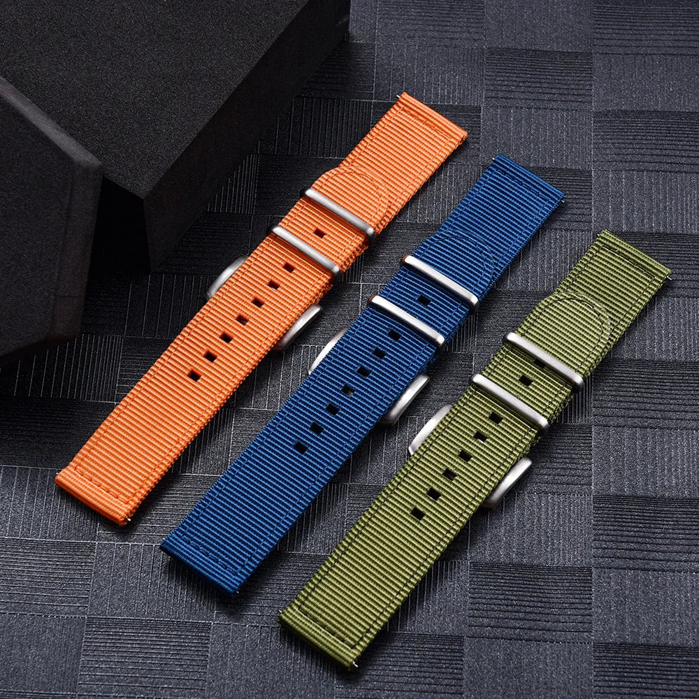Bracelet Nato 2 pièces en nylon – KronoKeeper – Bleu marine - vue 3