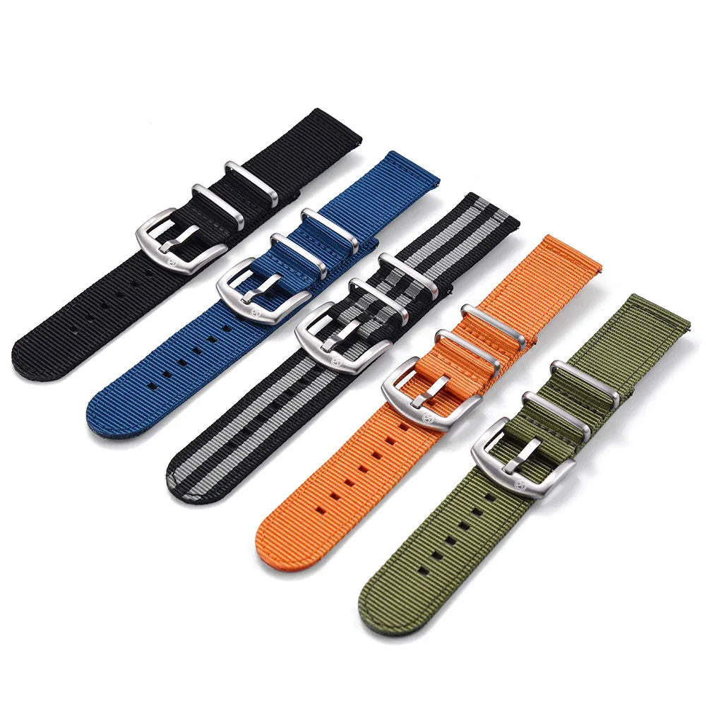 Bracelet Nato 2 pièces en nylon – KronoKeeper – Bleu marine - vue 5