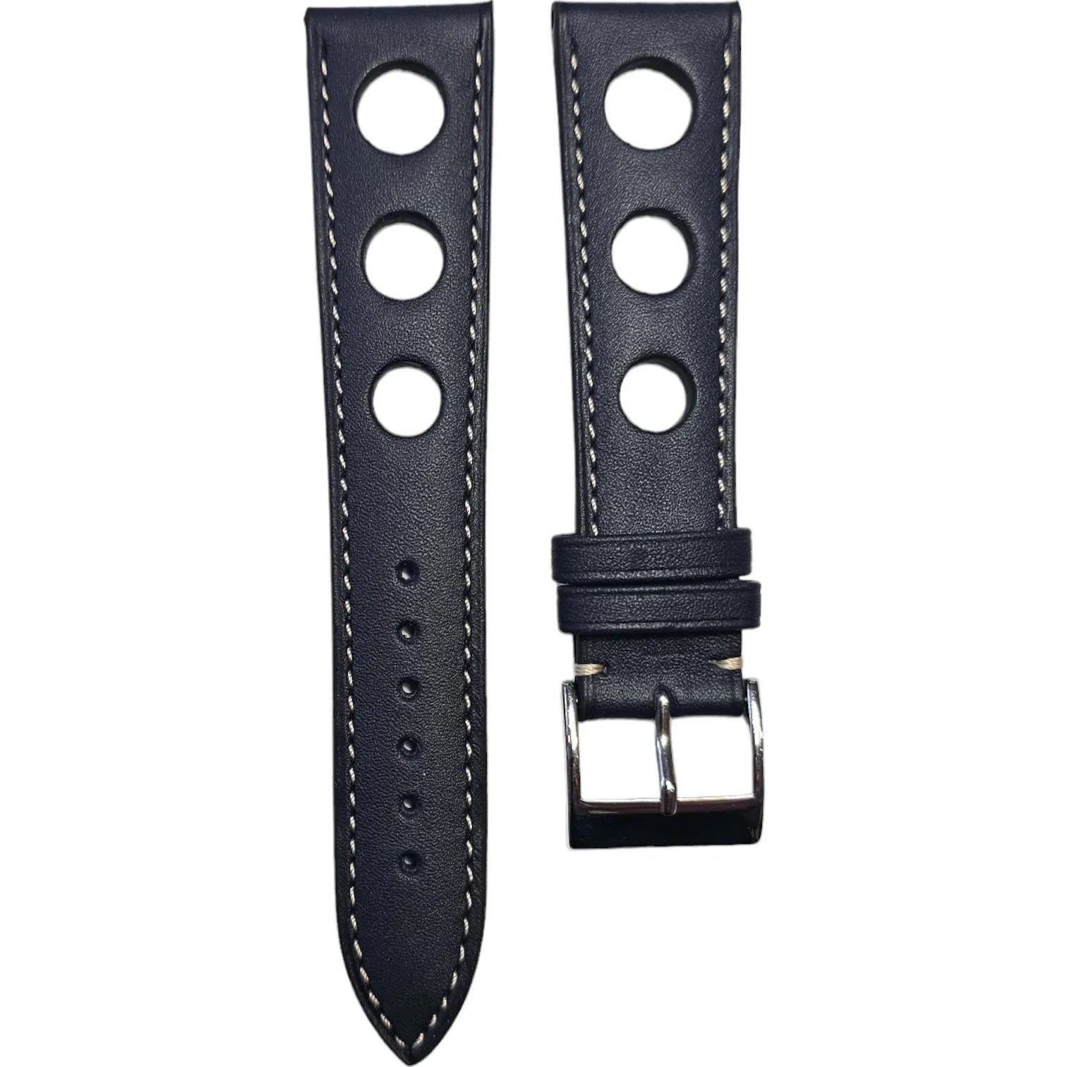 Bracelet Sport Rally en cuir de veau Baranil - LIC Leather - Bleu marine - accessoire montre