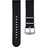 Bracelet Nato 2 pièces en nylon – KronoKeeper – Noir - bracelet NATO nylon montre