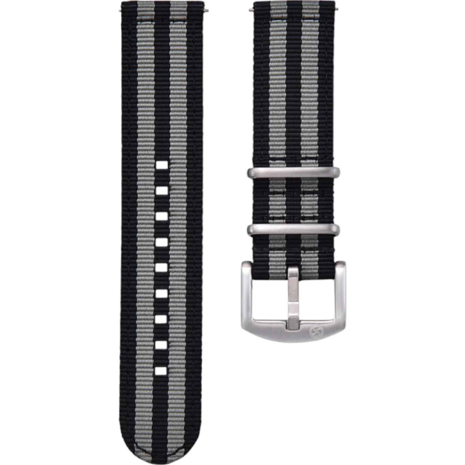 Bracelet Nato 2 pièces en nylon – KronoKeeper – Noir et gris - bracelet NATO nylon montre