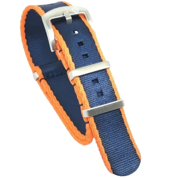 Bracelet Nato Seat Belt en nylon – KronoKeeper – Orange et bleu - bracelet NATO nylon montre