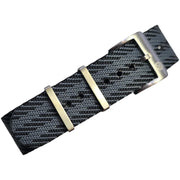 Bracelet Nato Premium en nylon – KronoKeeper – Noir et gris - bracelet NATO nylon montre